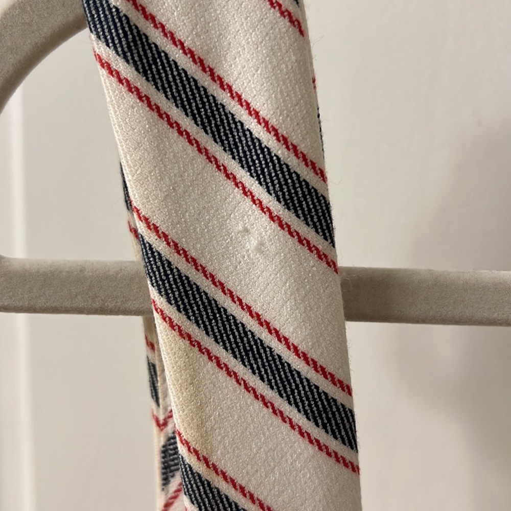 Zara Basic Medium Belted Red White Blue Striped D… - image 4